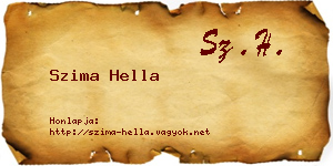 Szima Hella névjegykártya